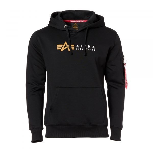alpha industries pull alpha label hoodie noir